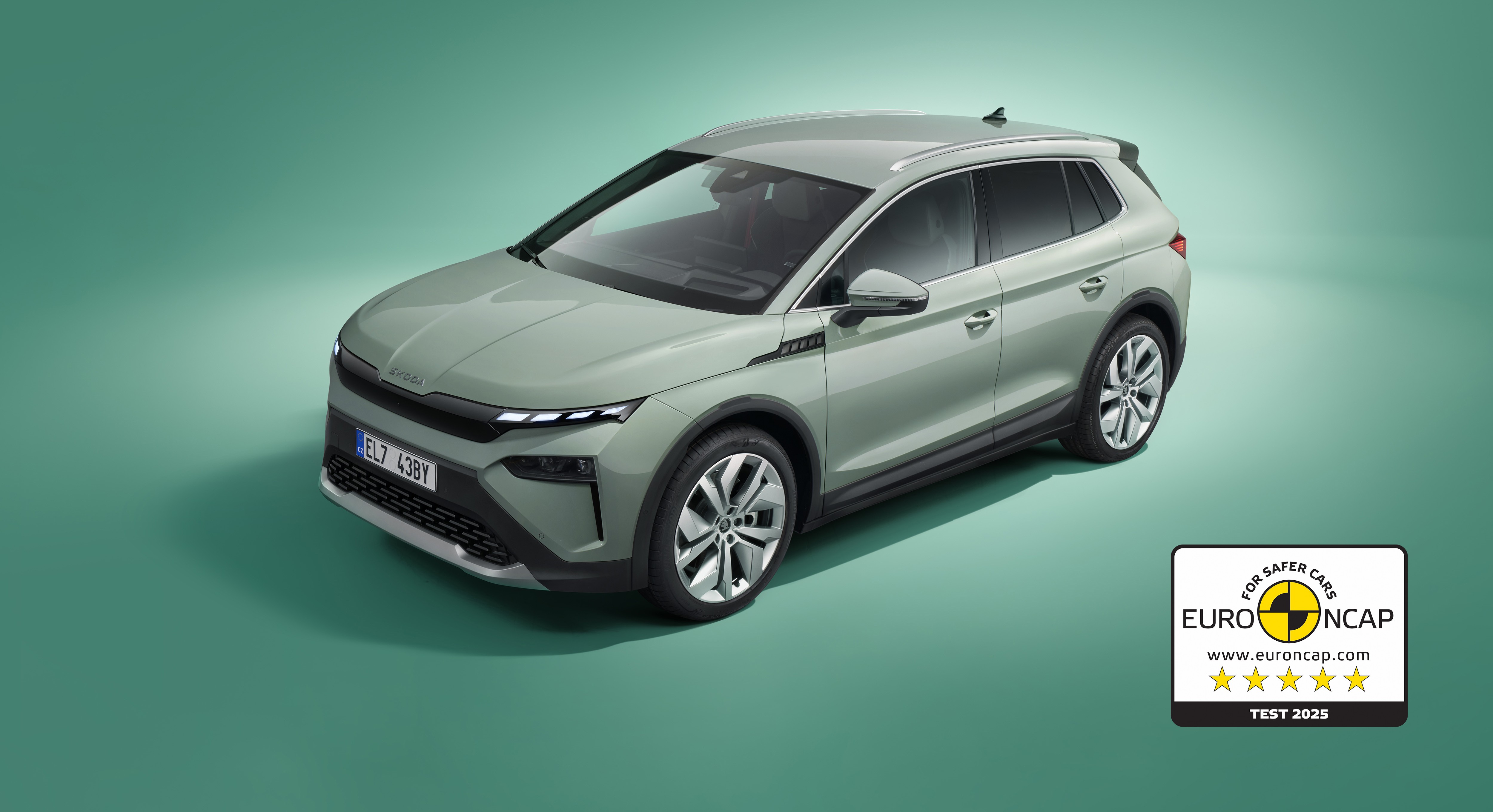 Škoda Elroq obtiene 5 estrellas Euro NCAP y Enyaq y Octavia revalidan su máxima calificación