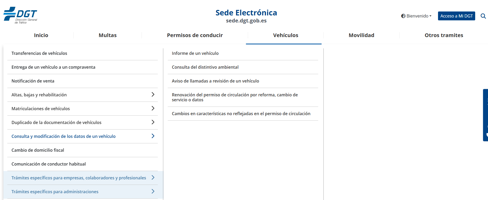 Sede electrónica de la DGT