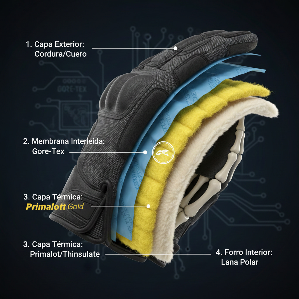 Capas de los guantes de motos