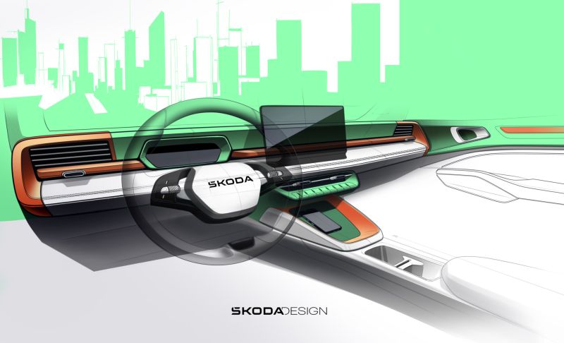 Škoda adelanta el interior del nuevo Epiq y confirma su estreno mundial para mayo